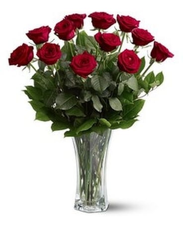 A Dozen Red Roses Flower Arrangement